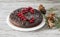 Chocolate Christmas cake with currants