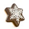 Chocolate Christmas gingerbread snowflake decorated