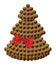 Chocolate Christmas Tree with red satin ribbon