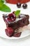 Chocolate Clafoutis with cherries