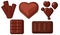 Chocolate clipart vector set flat design on white background, dessert isolated icon set element