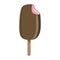 Chocolate Coated Strawberry Ice-Cream Bar On A Stick