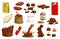 Chocolate and cocoa vector icons choco production