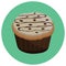 chocolate coffee cupcake. Vector illustration decorative design