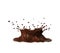 Chocolate, coffee milk or cocoa crown splash drops
