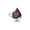 Chocolate conitos cartoon character style speaking on headphone