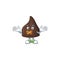 Chocolate conitos mascot cartoon design with quiet finger gesture