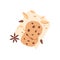 Chocolate cookies. Choco cookie icon. Vector illustration