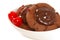 Chocolate cookies with maraschino cherries