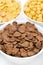 Chocolate cornflakes, breakfast cereals, closeup