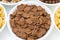 Chocolate cornflakes, breakfast cereals, top view