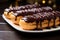 Chocolate covered ecstasy Eclairs with irresistible chocolate toppings