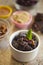 Chocolate Cranberry Bread Pudding in bowl