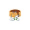 Chocolate cream pancake with waiting gesture cartoon mascot design concept