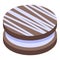 Chocolate creamy cookie icon, isometric style