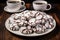 chocolate crinkle cookies on a ceramic plate