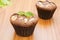 Chocolate cupcake with almond