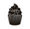Chocolate cupcake. happy. happy birthday design, vector