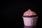 Chocolate Cupcake with Pink Polka Dots