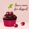Chocolate cupcake realistic vector product social media post template