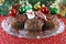 Chocolate Cupcakes decorated for Christmas