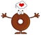 Chocolate Donut Cartoon Character Thinking Of Love And Wanting A Hug
