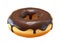 Chocolate donut or doughnut 3d rendering