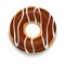 Chocolate donut icon, cartoon style