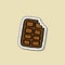 Chocolate doodle icon, vector sticker illustration