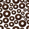 Chocolate doughnuts retro cartoon seamless pattern