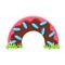 Chocolate Dougnut Half Bridge, Fairy Tale Candy Land Fair Landscaping Element In Childish Colorful Design Isolated