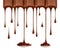 Chocolate dripping from chocolate bar, isolated on white