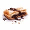 Chocolate Dripping Strudel: Watercolor Illustration With Harsh Realism