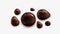 Chocolate drops, dark brown liquid glossy ganache