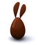 Chocolate Easter egg with ears, 3d