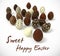 Chocolate Easter eggs on white background