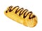 Chocolate eclair isolated on a white