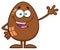 Chocolate Egg Cartoon Mascot Character Waving For Greeting