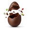 Chocolate egg exploded