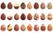 Chocolate eggs icons set cartoon vector. Easter candy