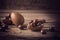 Chocolate Eggs Over Wooden Background
