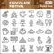 Chocolate festival line icon set, Confectionery symbols collection or sketches. Cocoa and Chocolate linear style signs