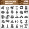 Chocolate festival solid icon set, Confectionery symbols collection or sketches. Cocoa and Chocolate glyph style signs