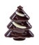 Chocolate figure Christmas tree on isolated white