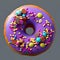 Chocolate-filled glazed donut with sprinkles, delicious baked round dessert, box of donuts, generative ai