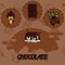 Chocolate flat concept icons