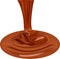 Chocolate flow. Vector illustration of melting chocolate. Chocolate drop.