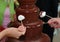 Chocolate fountain dipping