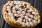 Chocolate French silk pie with whipped cream close-up. horizontal