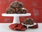 Chocolate Fruit Buns on White Cake Stand